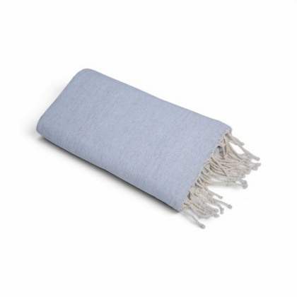 Jeté Uni 100 % Coton - Bleu Gris – Image 5