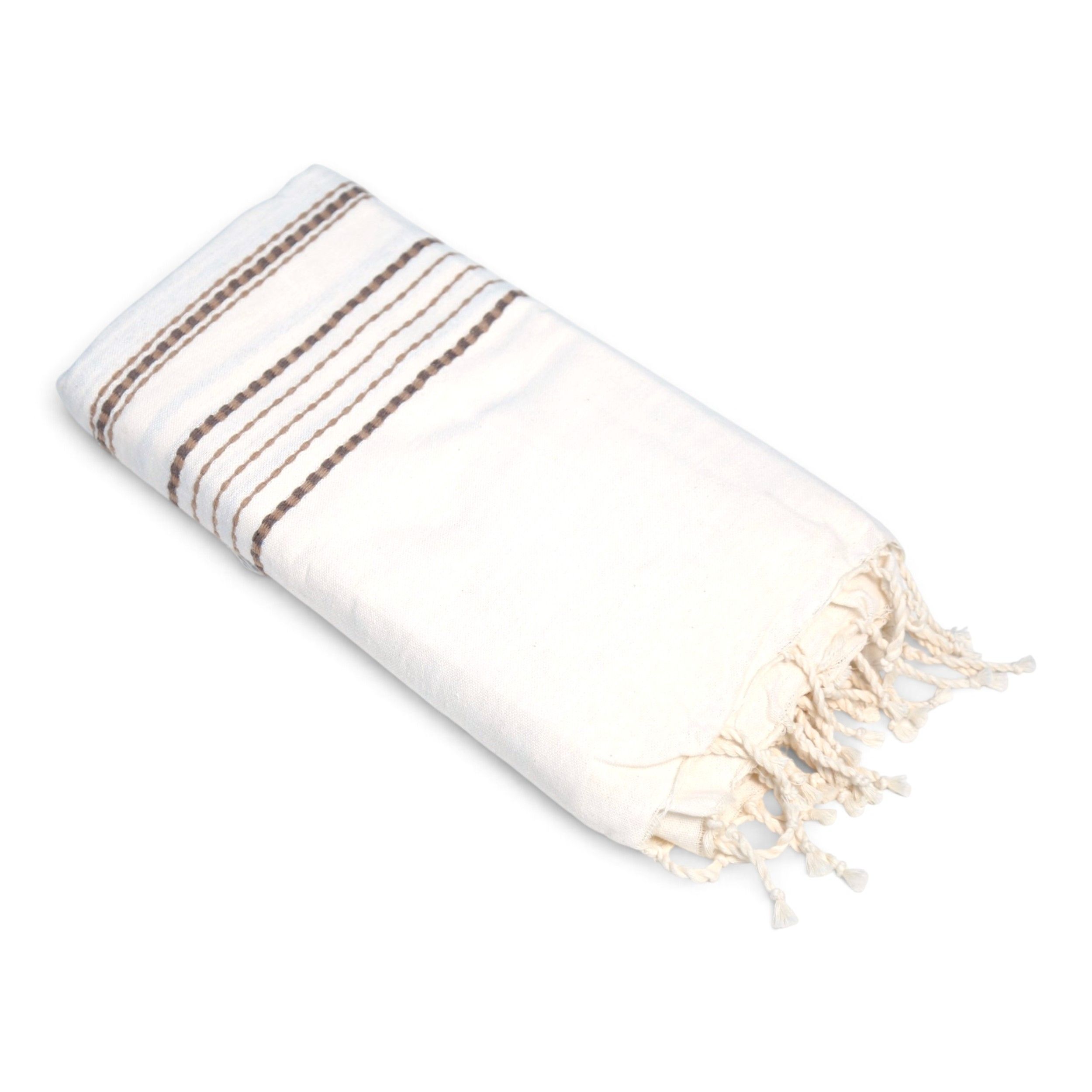 Jeté AMAZIGH en Coton Régénéré 3 × 2 m – Écru Naturel
