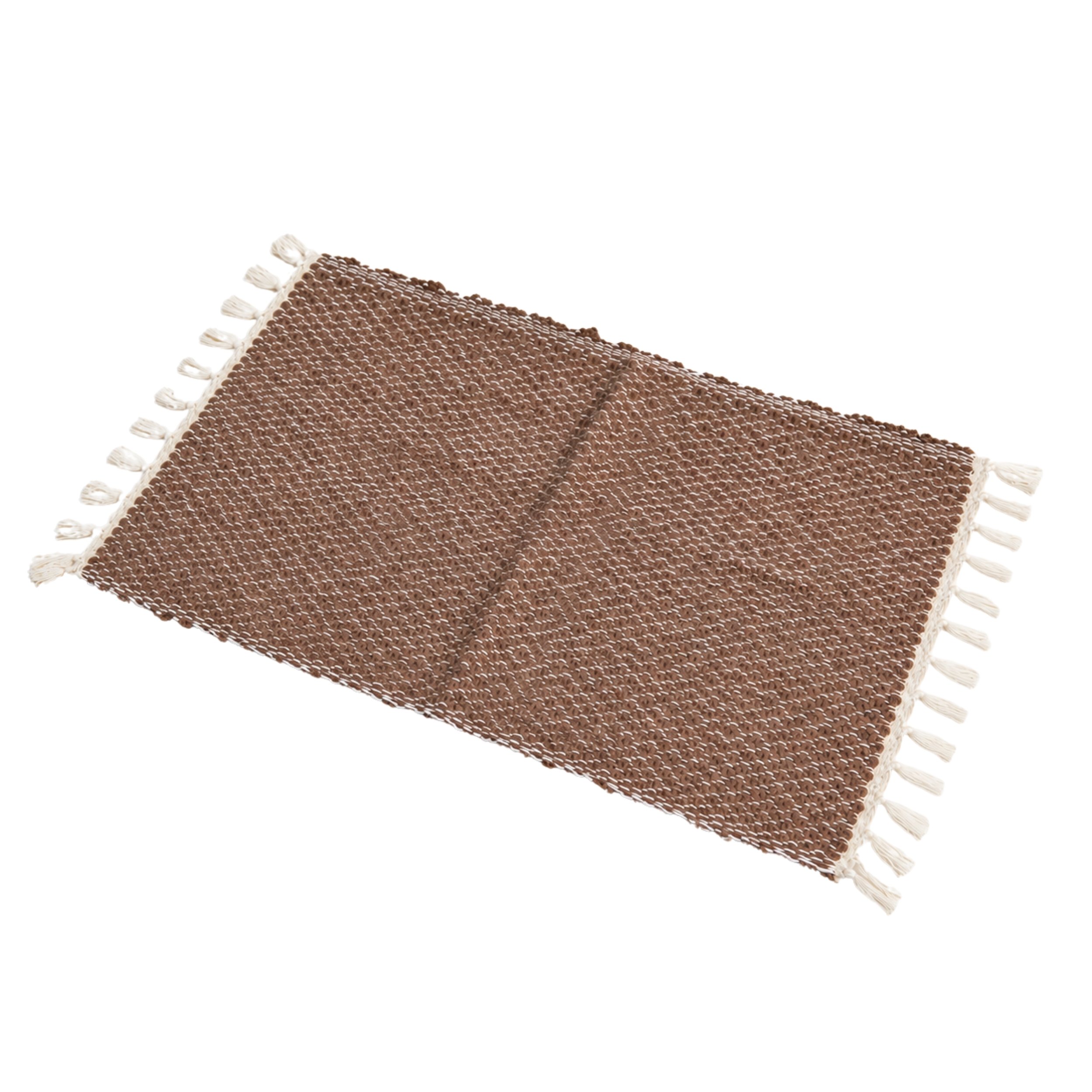 Tapis de bain SÉLÉNÉ en coton et acrylique tissé à la main