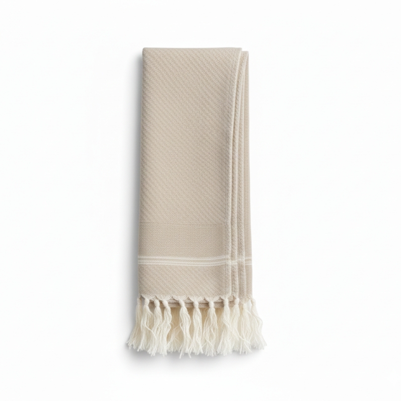 Serviette de Table en Coton Tissée à la Main