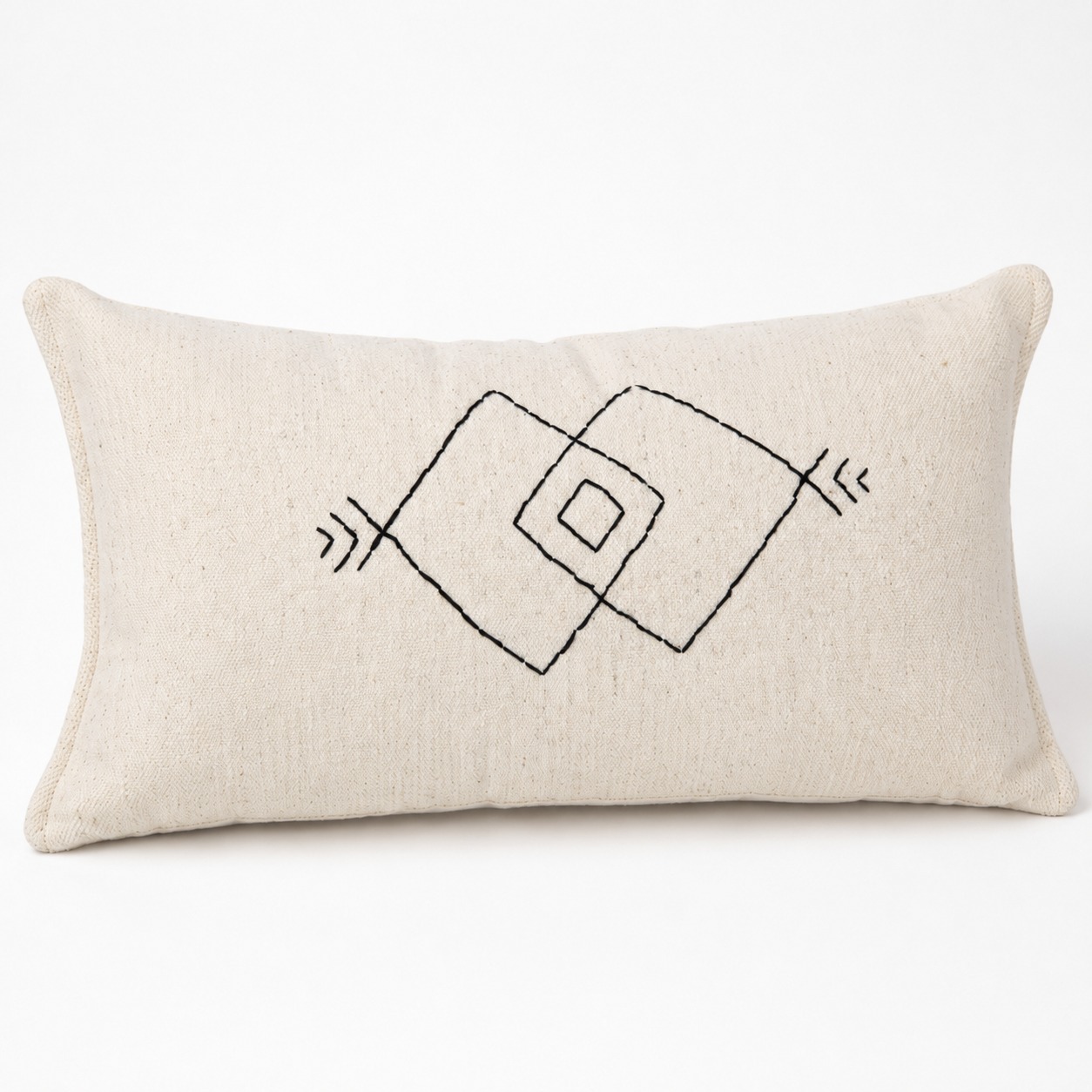 Coussin Nomade Ivoire Brodé à la Main