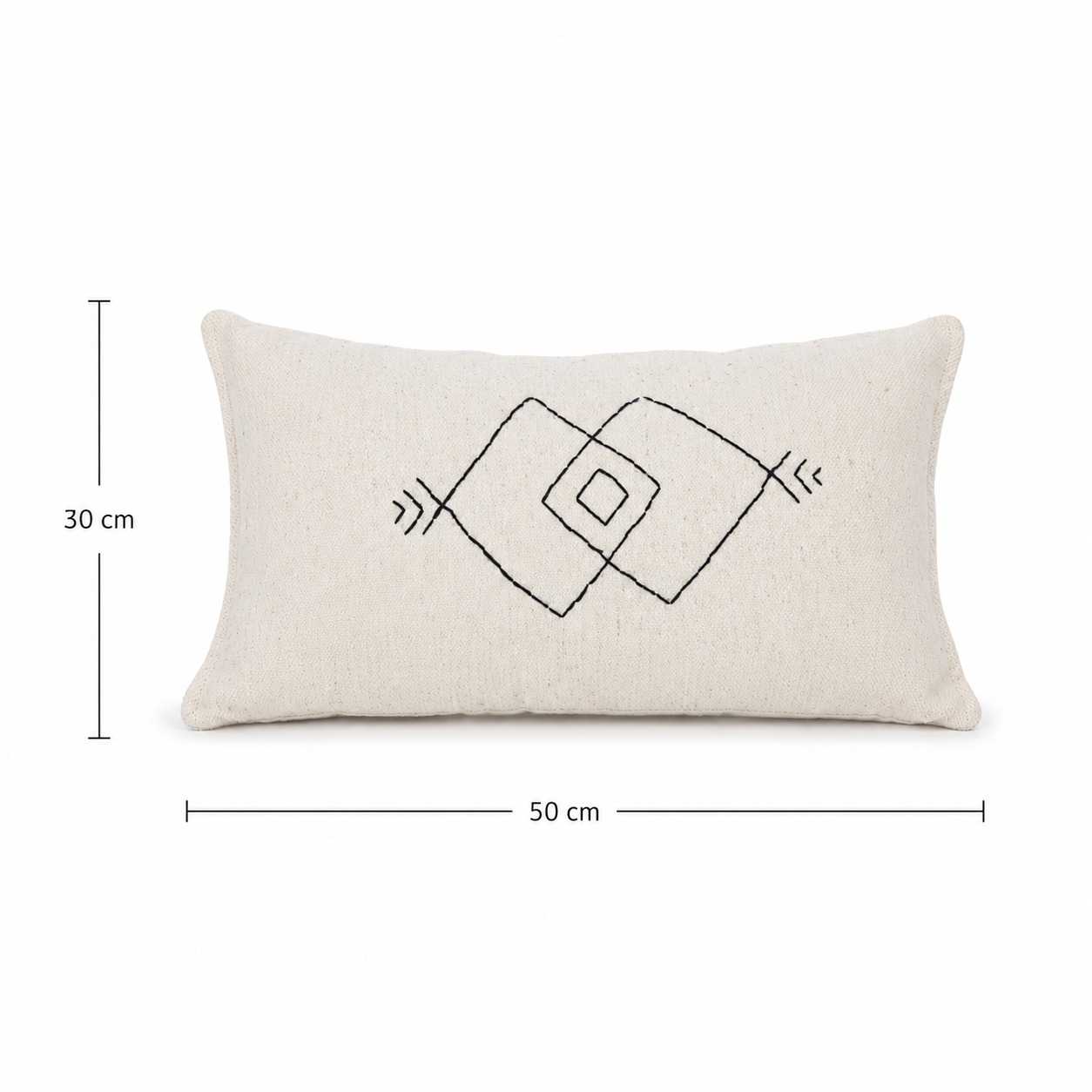 Coussin Nomade Ivoire Brodé à la Main | ZÉNOBIE