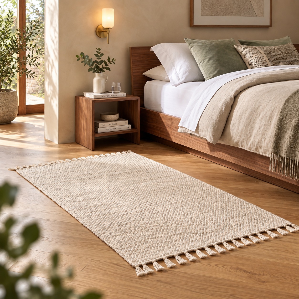 Descente de Lit Chevron 70 × 130 cm – Tissée à la Main